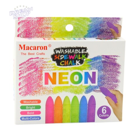 Kreda Kolorowa Neonowa Tablicowa Chodnikowa Zestaw 6 Szt Kreda Kolorowa Neonowa Tablicowa Chodnikowa Zestaw 6 Szt