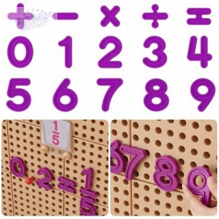 MASTERKIDZ Zestaw Cyferek i Znaków do Nauki Liczenia i Matematyki do Paneli Ściennych STEM 82 el.