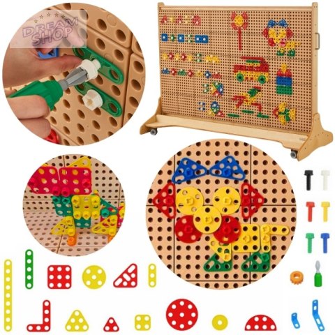 MASTERKIDZ Zestaw Geometrycznych Kształtów Klocków do Paneli Ściennych STEM 260 el.