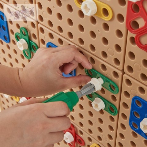 MASTERKIDZ Zestaw Geometrycznych Kształtów Klocków do Paneli Ściennych STEM 260 el.