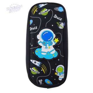 Piórnik Szkolny Kosmos Kosmonauta Dwie Kieszenie Czarny