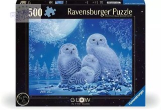 Puzzle 500 świecące - Sowy