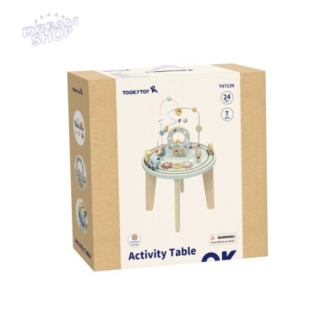 TOOKY TOY Drewniany Stół Aktywności Montessori Pętla Motoryczna