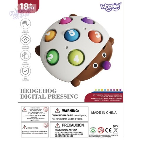 WOOPIE Jeżyk Pop-it Cyferki Fidget Toys WOOPIE Jeżyk Pop-it Cyferki Fidget Toys