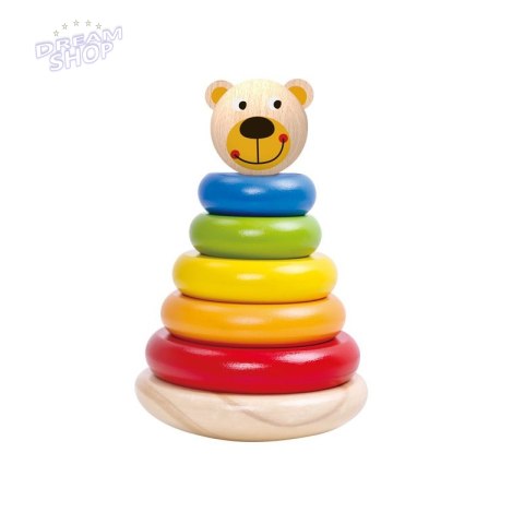 TOOKY TOY Drewniana Układanka Piramidka Miś TOOKY TOY Drewniana Układanka Piramidka Miś