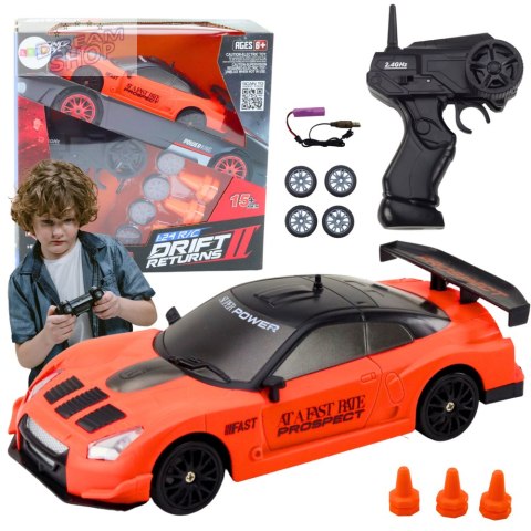 Autko Sportowe Zdalnie Sterowane R/C 1:24 Pomarańczowe Wymienne Koła Autko Sportowe Zdalnie Sterowane R/C 1:24 Pomarańczowe Wymienne Koła