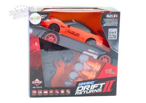 Autko Sportowe Zdalnie Sterowane R/C 1:24 Pomarańczowe Wymienne Koła Autko Sportowe Zdalnie Sterowane R/C 1:24 Pomarańczowe Wymienne Koła