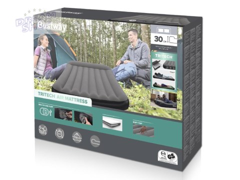 Bestway 2os Dmuchany Materac Tritech Wbudowana pompka USB 191x137cm 671BR Bestway 2os Dmuchany Materac Tritech Wbudowana pompka USB 191x137cm 671BR
