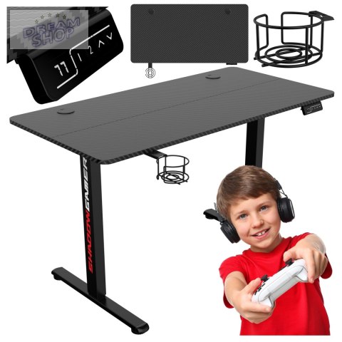 Biurko gamingowe SHADOW GAMER elektryczne 1.0 czarne 120 cm Biurko gamingowe SHADOW GAMER elektryczne 1.0 czarne 120 cm