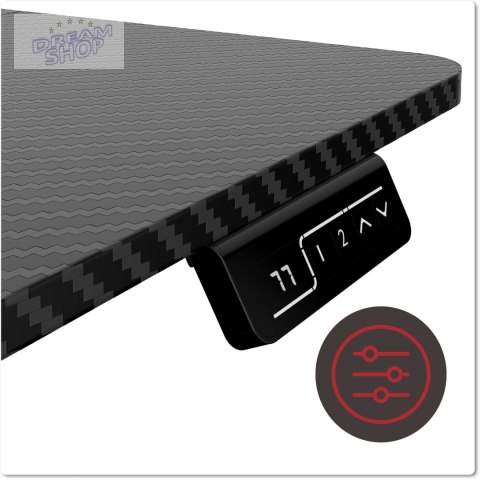 Biurko gamingowe SHADOW GAMER elektryczne 1.0 czarne 120 cm Biurko gamingowe SHADOW GAMER elektryczne 1.0 czarne 120 cm