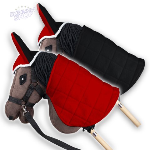 Derka dwustronna i nauszniki Skippi dla Hobby Horse - czerwona i czarna Derka dwustronna i nauszniki Skippi dla Hobby Horse - czerwona i czarna