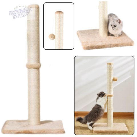 Drapak dla Kota Słupek do Drapania Wieża Jasnobrązowy 80 cm x 40 cm Drapak dla Kota Słupek do Drapania Wieża Jasnobrązowy 80 cm x 40 cm