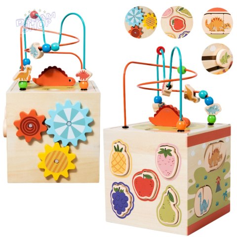 Kostka Edukacyjna Sensoryczna Sorter 5 Płaszczyzn Drewniana Kostka Edukacyjna Sensoryczna Sorter 5 Płaszczyzn Drewniana