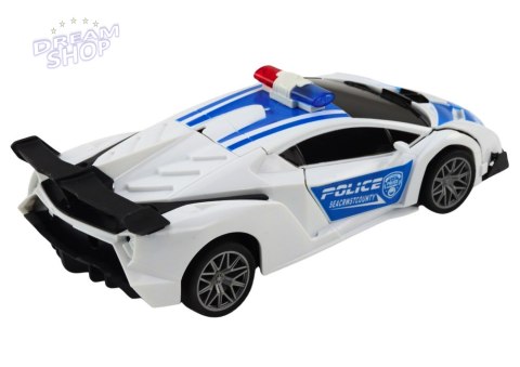 Samochód R/C Policyjny 2w1 Auto Robot Dźwięki Światła Samochód R/C Policyjny 2w1 Auto Robot Dźwięki Światła
