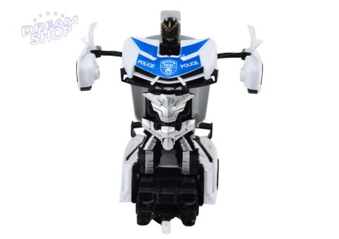 Samochód R/C Policyjny 2w1 Auto Robot Dźwięki Światła Samochód R/C Policyjny 2w1 Auto Robot Dźwięki Światła