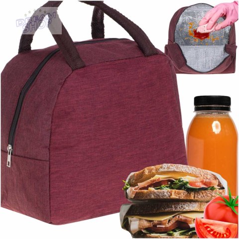 Torba termiczna izolacyjna śniadanie lunch czerwona