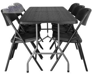 Zestaw Cateringowy WOODLAN Stół 180 cm + 6 Krzeseł