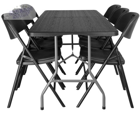 Zestaw Cateringowy WOODLAN Stół 180 cm + 6 Krzeseł