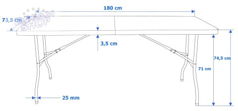 Zestaw Cateringowy WOODLAN Stół 180 cm + 6 Krzeseł