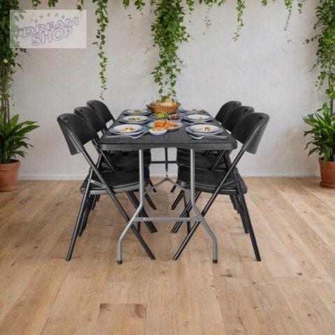Zestaw Cateringowy WOODLAN Stół 180 cm + 6 Krzeseł