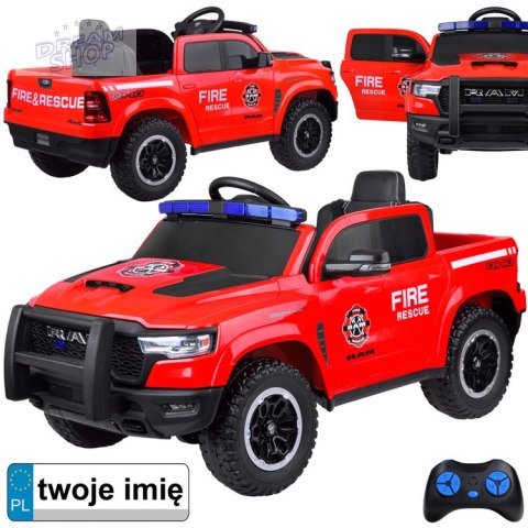 Auto RAM pickup straż pożarna na akumulator dla dziecka koguty PA0323
