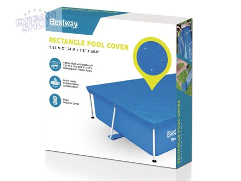 Bestway Pokrywa na basen stelażowy prostokątny 259x170cm 58105 Bestway Pokrywa na basen stelażowy prostokątny 259x170cm 58105