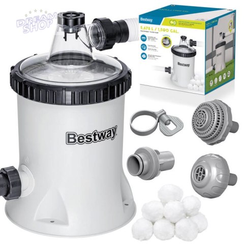 Bestway Pompa filtrująca do basenu 5678 l/h na kulki filtracyjne 58870 Bestway Pompa filtrująca do basenu 5678 l/h na kulki filtracyjne 58870