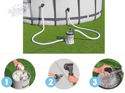 Bestway Pompa filtrująca do basenu 5678 l/h na kulki filtracyjne 58870 Bestway Pompa filtrująca do basenu 5678 l/h na kulki filtracyjne 58870