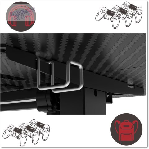 Biurko gamingowe SHADOW GAMER elektryczne 2.0 LED RGB 120 cm