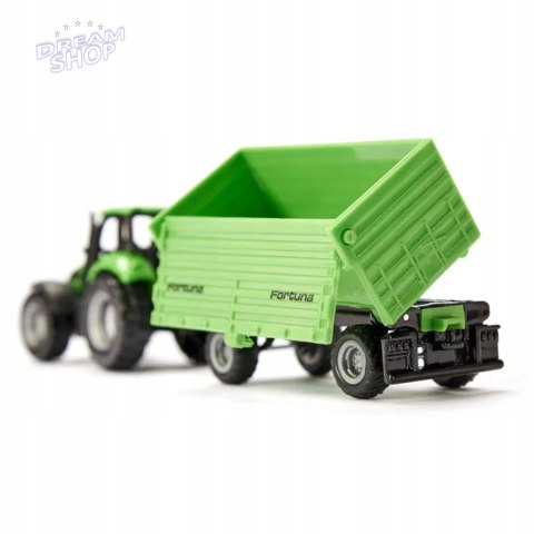 Siku Traktor Deutz-Fahr z przyczepą 2-osiową Fortuna model metal S1606 Siku Traktor Deutz-Fahr z przyczepą 2-osiową Fortuna model metal S1606