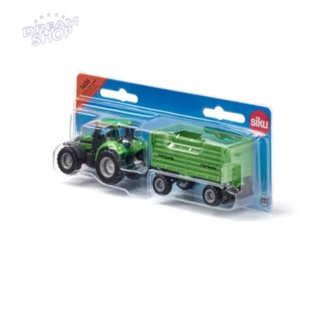 Siku Traktor Deutz-Fahr z przyczepą 2-osiową Fortuna model metal S1606 Siku Traktor Deutz-Fahr z przyczepą 2-osiową Fortuna model metal S1606