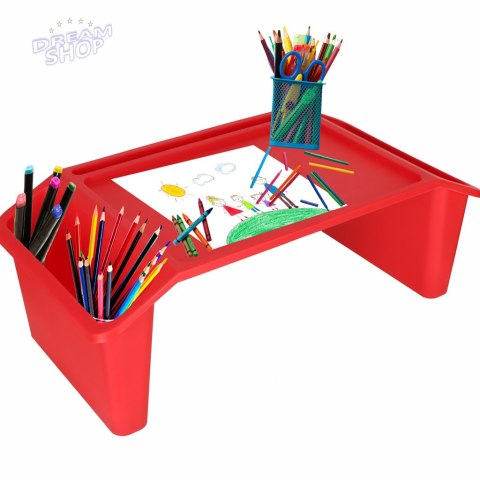 Stolik pod laptopa z organizerem czerwony Stolik pod laptopa z organizerem czerwony
