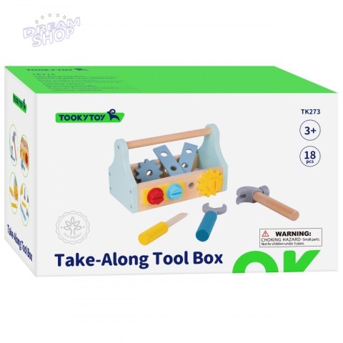 TOOKY TOY Drewniana Skrzynka z Narzędziami Zestaw 18 el. TOOKY TOY Drewniana Skrzynka z Narzędziami Zestaw 18 el.
