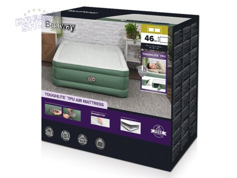 Bestway Dmuchany materac dwuosobowy samopompujący 203x152x46cm 69646 Bestway Dmuchany materac dwuosobowy samopompujący 203x152x46cm 69646