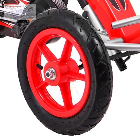 Gokart Full Ahead AIR na pedały dla dzieci 3+ Czerwony + Regulacja siedziska + Pompowane koła + Hamulec ręczny Gokart Full Ahead AIR na pedały dla dzieci 3+ Czerwony + Regulacja siedziska + Pompowane koła + Hamulec ręczny