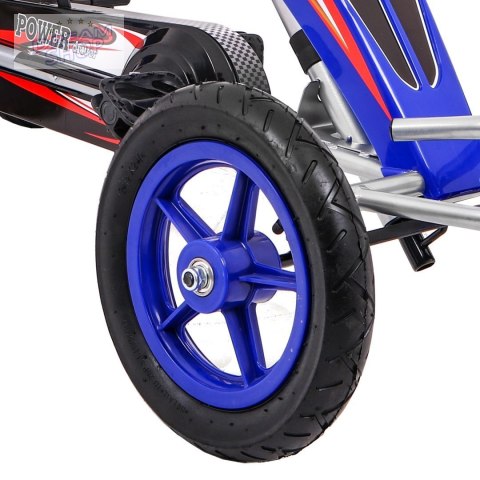Gokart Full Ahead AIR na pedały dla dzieci 3+ Niebieski + Regulacja siedziska + Pompowane koła + Hamulec ręczny Gokart Full Ahead AIR na pedały dla dzieci 3+ Niebieski + Regulacja siedziska + Pompowane koła + Hamulec ręczny