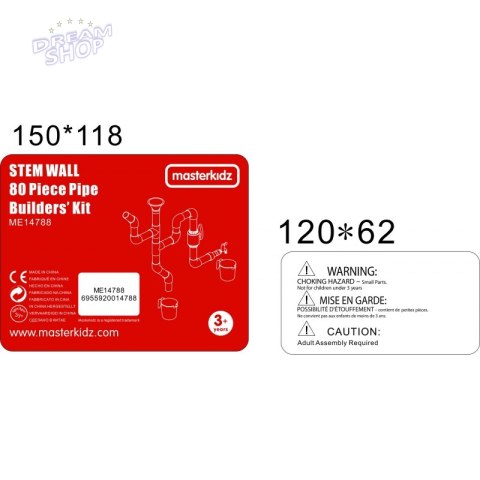 MASTERKIDZ System Rur Do Tablicy STEM 80 elementów MASTERKIDZ System Rur Do Tablicy STEM 80 elementów