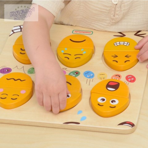 MASTERKIDZ Tablica do Nauki Emocji Drewniane Jajka jaki Humor?