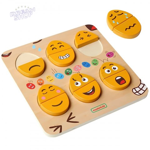 MASTERKIDZ Tablica do Nauki Emocji Drewniane Jajka jaki Humor?