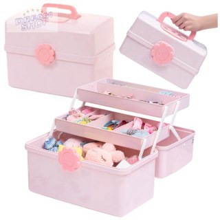 Organizer Pudełko Na Biżuterię Kosmetyki Akcesoria Różowe 29x16x16cm