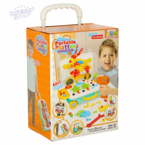 Puzzle Klocki w walizce + wkrętarka 258 el. Puzzle Klocki w walizce + wkrętarka 258 el.