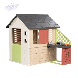 Smoby Domek Nature z kuchnią + 17 akcesoriów