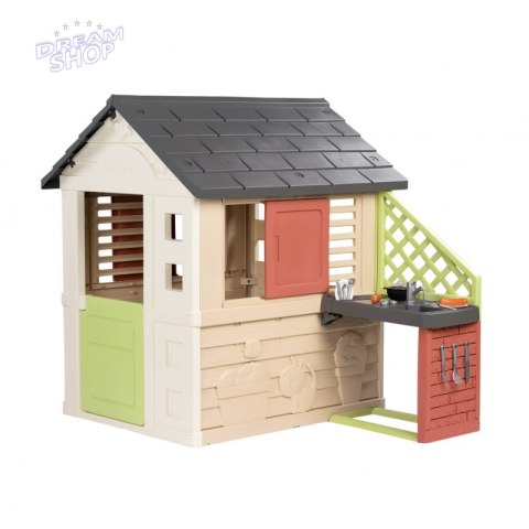 Smoby Domek Nature z kuchnią + 17 akcesoriów Smoby Domek Nature z kuchnią + 17 akcesoriów