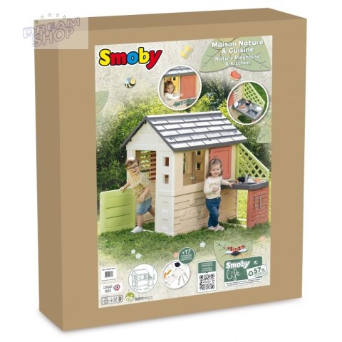 Smoby Domek Nature z kuchnią + 17 akcesoriów Smoby Domek Nature z kuchnią + 17 akcesoriów