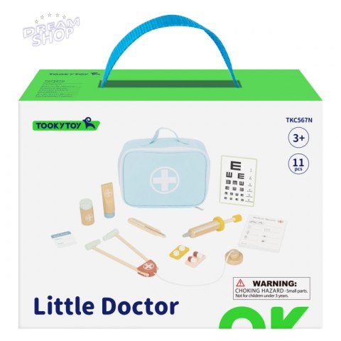 TOOKY TOY Drewniany Zestaw Małego Lekarza Doktora w Walizce z Akcesoriami