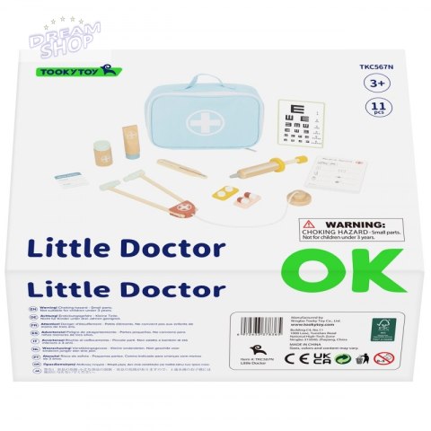 TOOKY TOY Drewniany Zestaw Małego Lekarza Doktora w Walizce z Akcesoriami