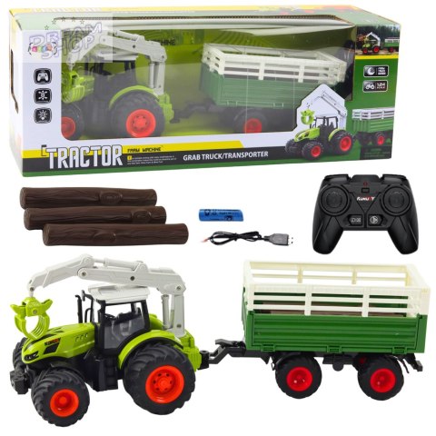 Traktor Rolniczy Z Przyczepą I Chwytakiem Zdalnie Sterowany RC 2.4G Traktor Rolniczy Z Przyczepą I Chwytakiem Zdalnie Sterowany RC 2.4G