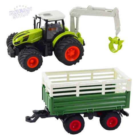 Traktor Rolniczy Z Przyczepą I Chwytakiem Zdalnie Sterowany RC 2.4G Traktor Rolniczy Z Przyczepą I Chwytakiem Zdalnie Sterowany RC 2.4G