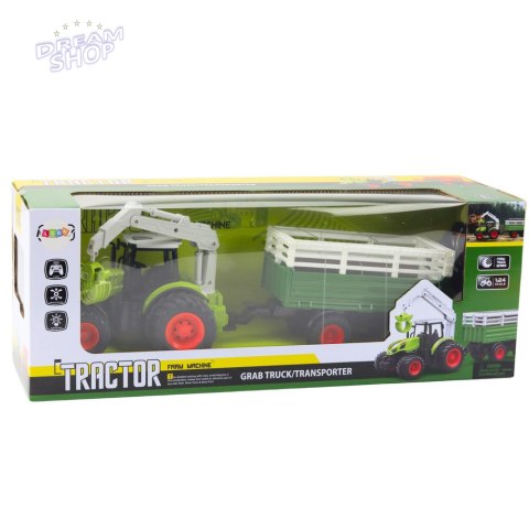 Traktor Rolniczy Z Przyczepą I Chwytakiem Zdalnie Sterowany RC 2.4G Traktor Rolniczy Z Przyczepą I Chwytakiem Zdalnie Sterowany RC 2.4G