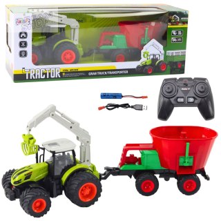 Traktor Rolniczy Z Siewnikiem i Chwytakiem Obrotowym Zdalnie Sterowany 2.4G